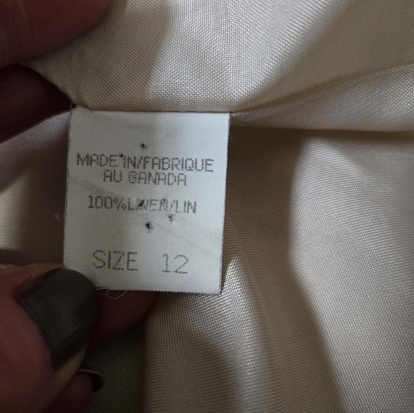 Lauren Jeffries 100% Linen Cream Blazer. Size 12 - Picture 10 of 13